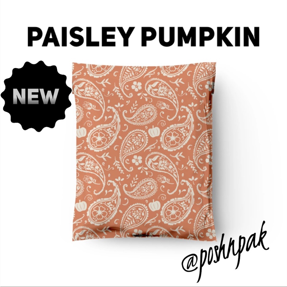 🍂20 Paisley Pumpkin Poly Mailers - 10 x 13 inch